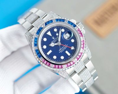 ROLEX GMT-Master II 904L Steel 40mm Etc2836 Movement Blue Watch
